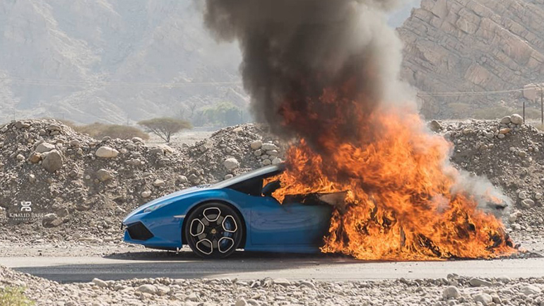Στάχτη έγινε μία καινούργια Lamborghini Huracan